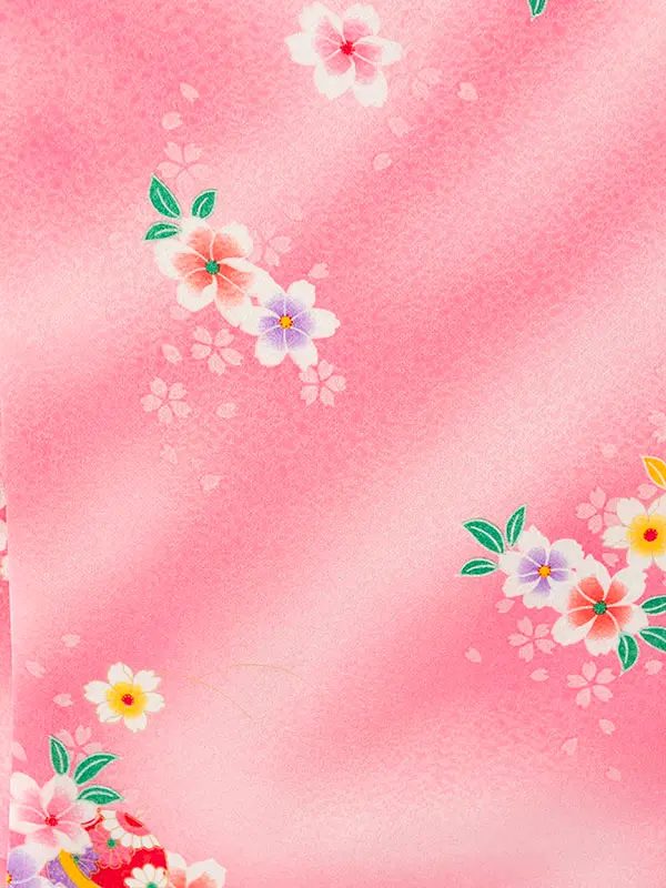 七五三(3歳女被布)HAPH042  ﾋﾟﾝｸぼかし|ﾋﾟﾝｸ 花柄