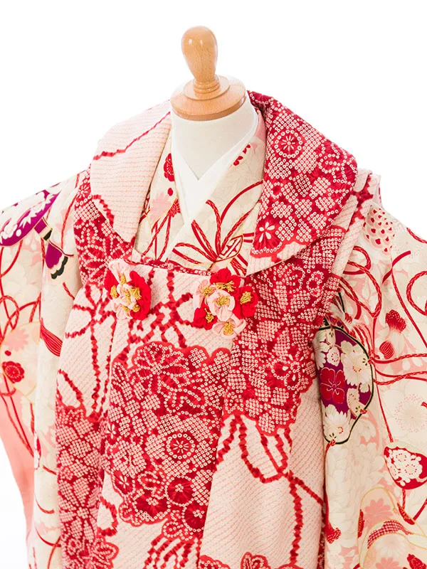 七五三(3歳女被布)HAPH702 華徒然 ﾋﾟﾝｸ|ﾋﾟﾝｸ 疋田 花薬玉