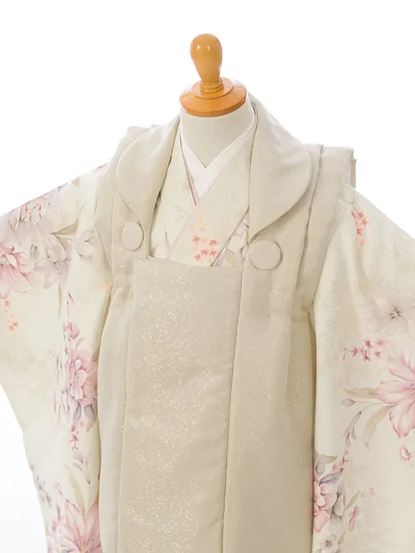 七五三(3歳女被布)HAPH748 ｸﾞﾚｰｼﾞｭ|白 ﾎﾞﾀﾆｶﾙ