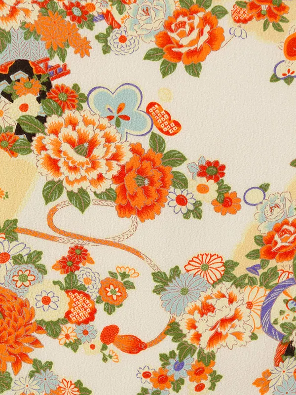 七五三(3歳女被布)HAPH750 白|ｵﾌ白 花車