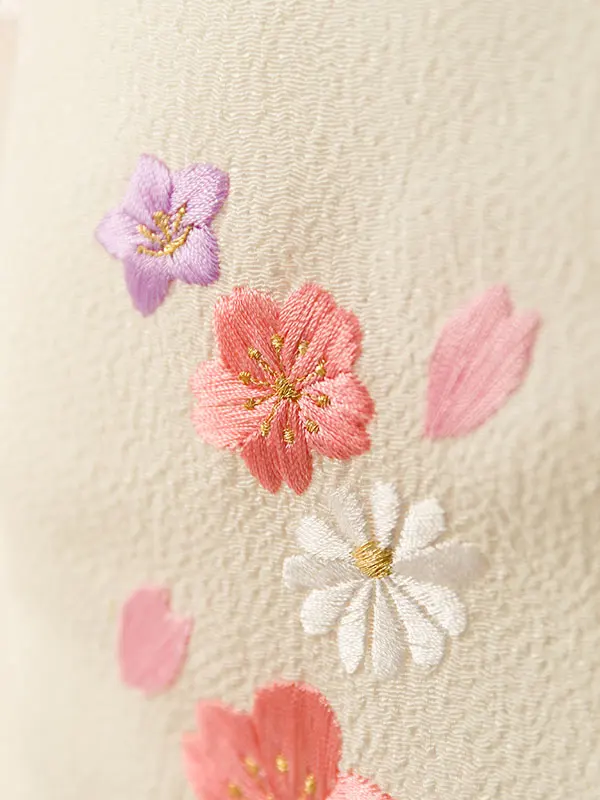 七五三(3歳女被布)HAPH755 白|ﾐﾝﾄ 花雪輪 鶴 毬