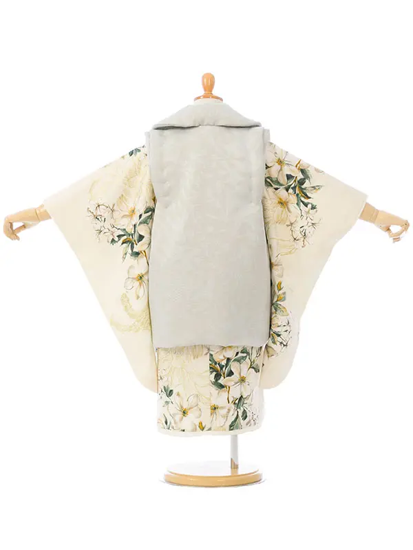 七五三(3歳女被布)HAPH783 薄ﾌﾞﾙｰ|ｵﾌ白 ｼﾞｬｽﾐﾝ＆ﾘﾘｰ