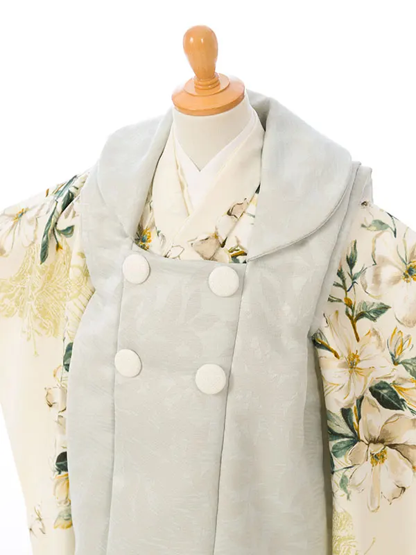 七五三(3歳女被布)HAPH783 薄ﾌﾞﾙｰ|ｵﾌ白 ｼﾞｬｽﾐﾝ＆ﾘﾘｰ