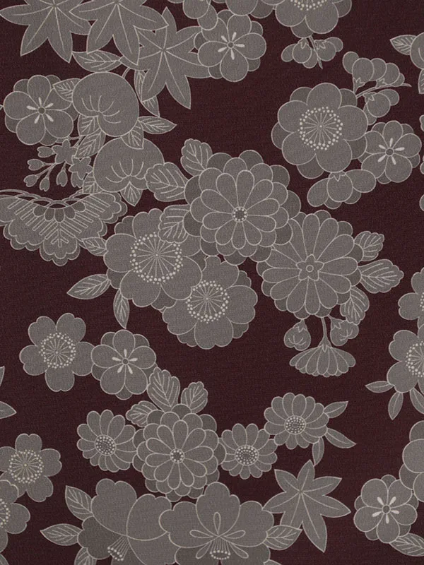 七五三(3歳女被布)HAPH790 ﾍﾞｰｼﾞｭ ねじり梅|茶 四季花