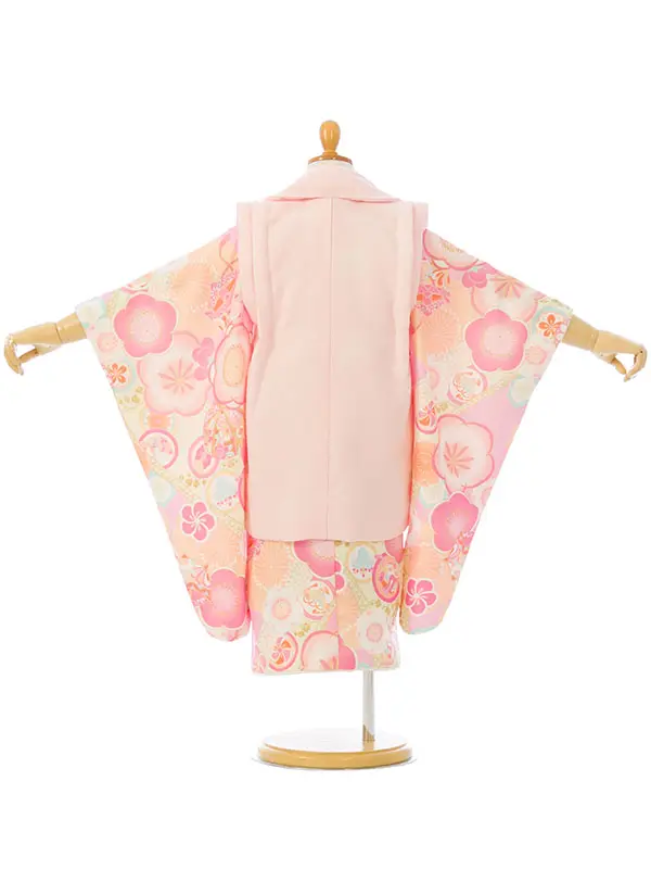 七五三(3歳女被布)HAPH800 ﾋﾟﾝｸ 花刺繍|ﾋﾟﾝｸ梅の香