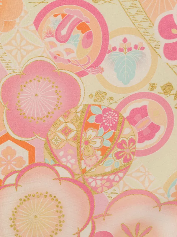 七五三(3歳女被布)HAPH800 ﾋﾟﾝｸ 花刺繍|ﾋﾟﾝｸ梅の香