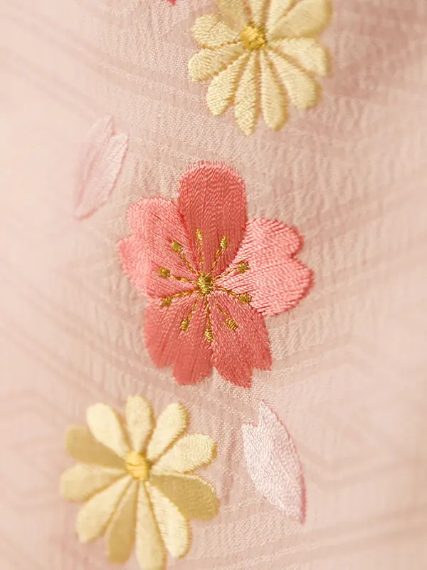 七五三(3歳女被布)HAPH800 ﾋﾟﾝｸ 花刺繍|ﾋﾟﾝｸ梅の香