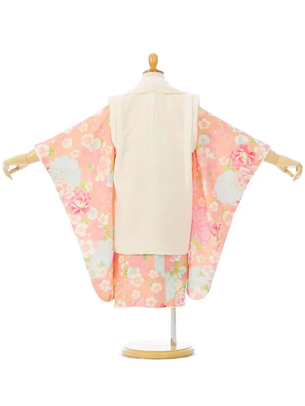 七五三(3歳女被布)HAPH803 白 花刺繍|ｻｰﾓﾝP 梅疋田