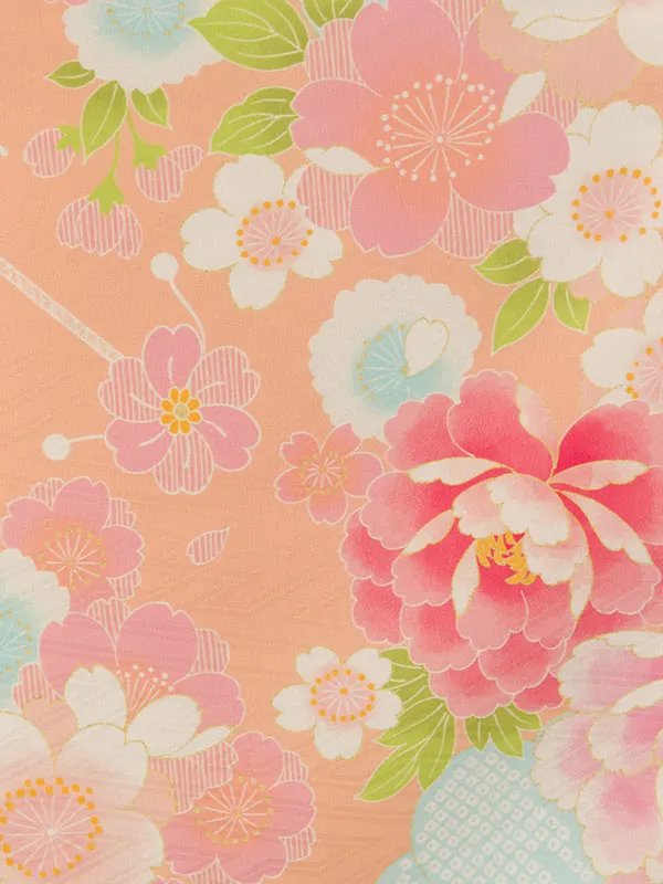 七五三(3歳女被布)HAPH803 白 花刺繍|ｻｰﾓﾝP 梅疋田