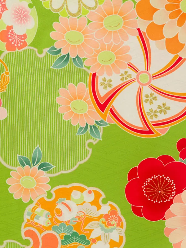 七五三(3歳女被布)HAPH807 白 花刺繍|うぐいす 雪輪