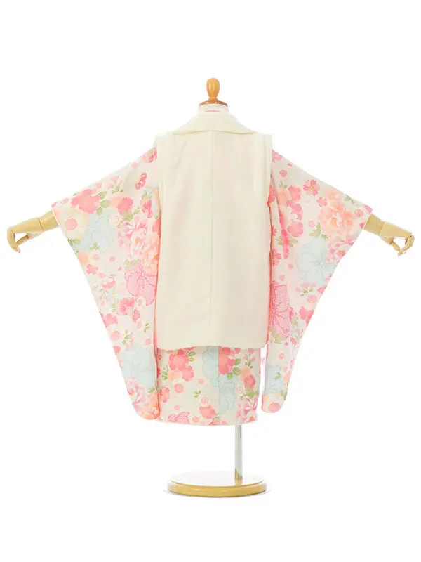 七五三(3歳女被布)HAPH810 白 花刺繍|ｱｲﾎﾞﾘｰ 梅疋田