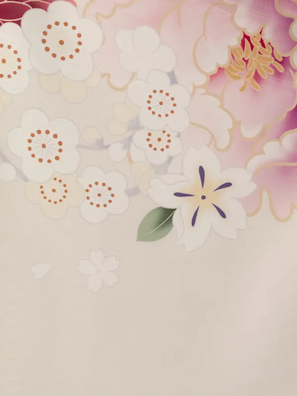 七五三(3歳女被布)HAPH832 ぷちぷり ﾋﾟﾝｸ|ｵﾌ白 芍薬