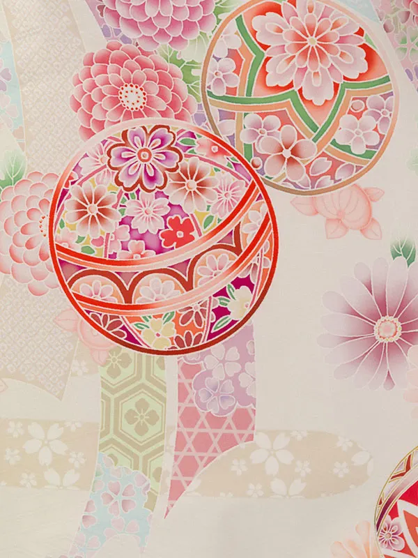 七五三(3歳女被布)HAPH847 水色 花刺繍|ｱｲﾎﾞﾘｰ 鞠
