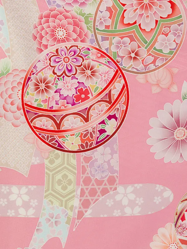 七五三(3歳女被布)HAPH850 ﾋﾟﾝｸ 花刺繍|ﾋﾟﾝｸ 鞠