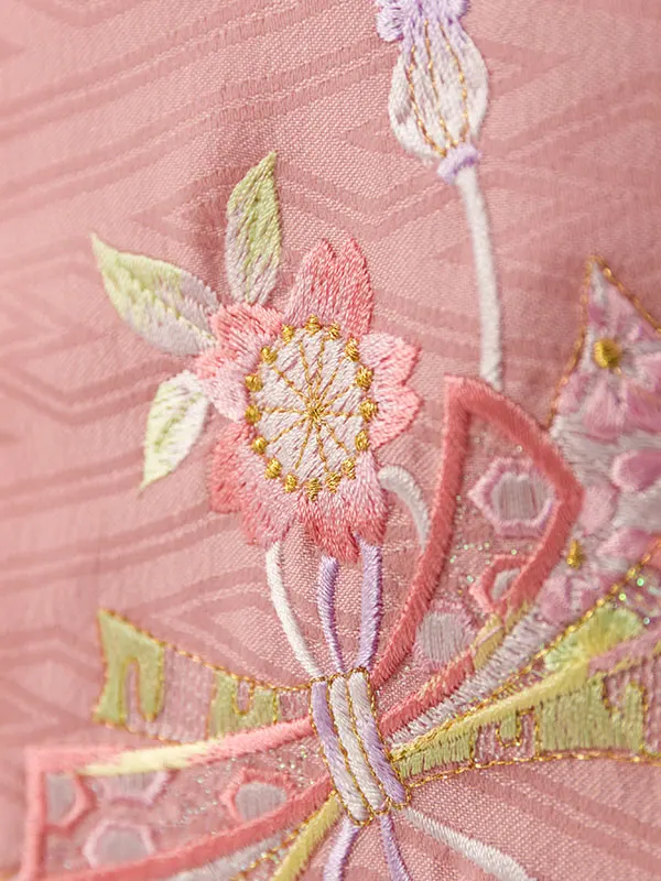 七五三(3歳女被布)HAPH850 ﾋﾟﾝｸ 花刺繍|ﾋﾟﾝｸ 鞠