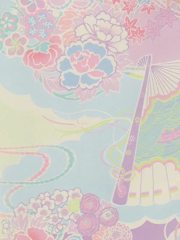 七五三(3歳女被布)HAPH860 ﾋﾟﾝｸ四季花|ﾊﾟｽﾃﾙ ゆめかわ