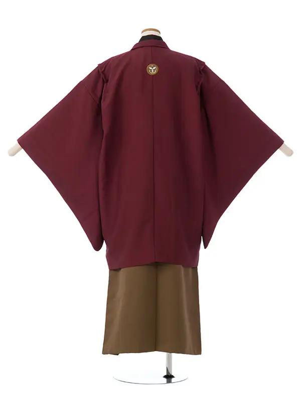 男児ｼﾞｭﾆｱ着物 HAQC110 えんじ 刺繍紋|黒|茶色 刺繍