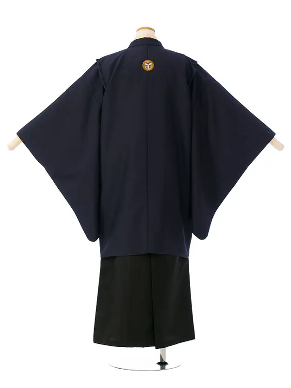 男児ｼﾞｭﾆｱ着物 HAQC130 紺 刺繍紋|ｸﾘｰﾑ|黒 刺繍