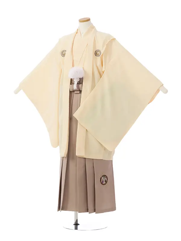 男児ｼﾞｭﾆｱ着物 HAQC140 ｸﾘｰﾑ 刺繍紋|ｸﾘｰﾑ|ﾓｶ 刺繍