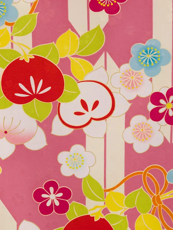 女児ｼﾞｭﾆｱ着物(袴) GR-046C_H171-21-2  ﾋﾟﾝｸ矢絣|紫