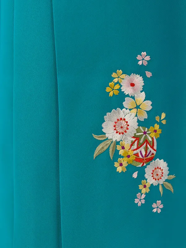 女児ｼﾞｭﾆｱ着物(袴) GR-046E_HEQG46E ピンク矢絣|ターコイズ