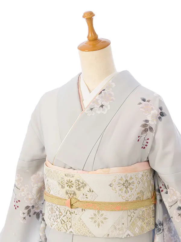 訪問着(夏) HDT5061 単衣 ｸﾞﾚｰ桜