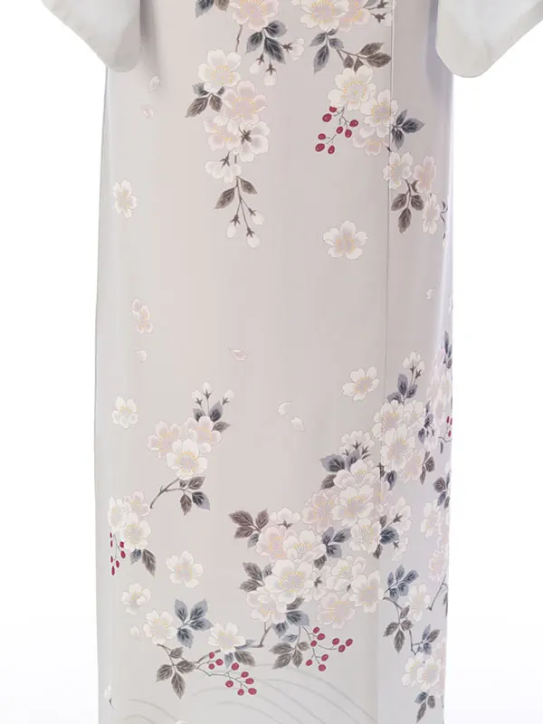 訪問着(夏) HDT5061 単衣 ｸﾞﾚｰ桜
