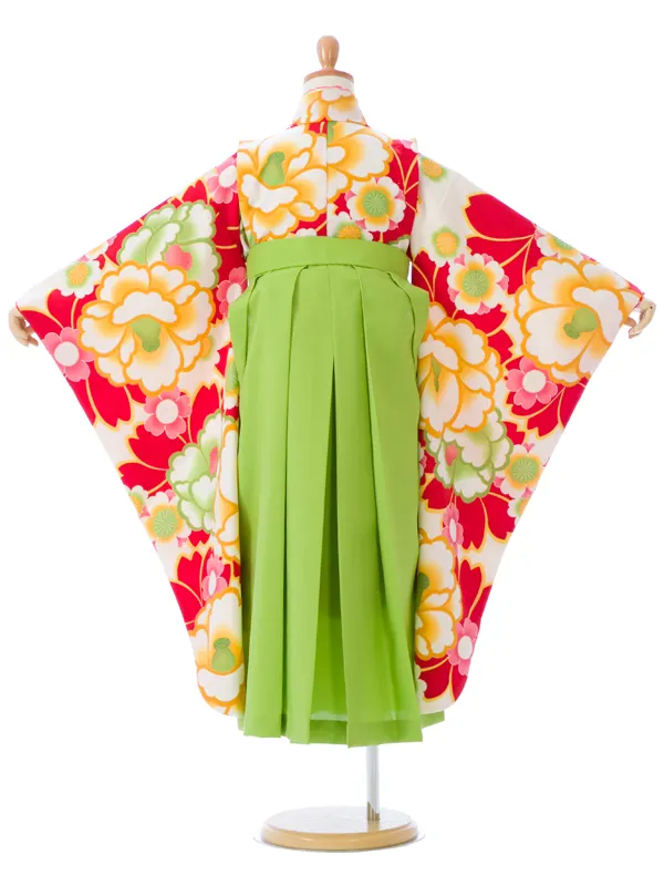 卒園袴 HAP7072 HGQ7072 白地 赤椿桜|ﾊﾟｽﾃﾙG