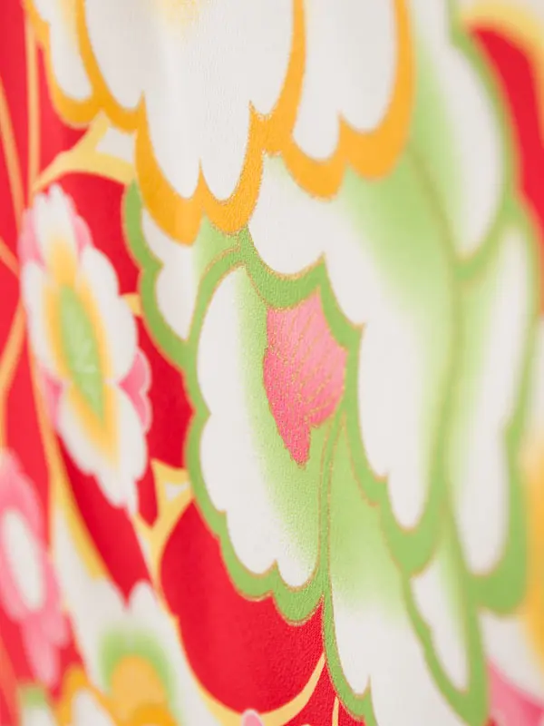 卒園袴 HAP7072 HGQ7072 白地 赤椿桜|ﾊﾟｽﾃﾙG