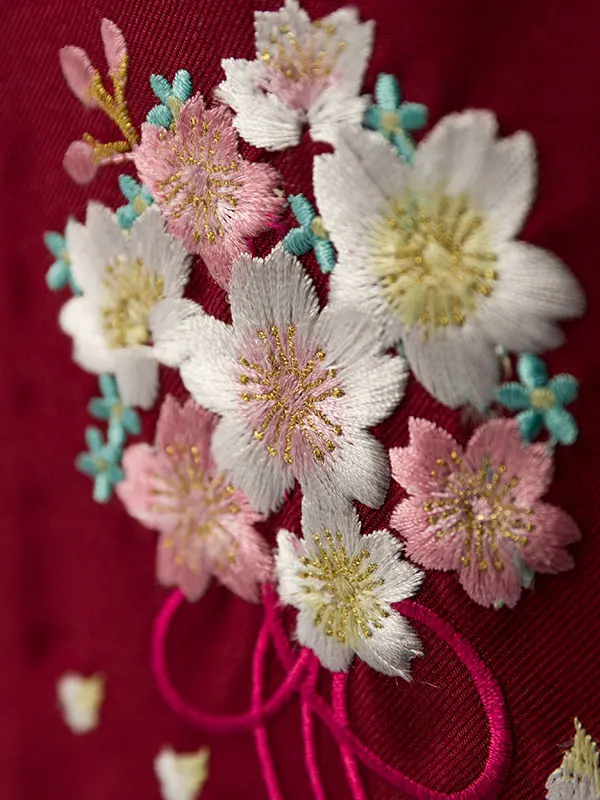 卒園袴 HAP7814 HGQ7814 ｸﾘｰﾑ×鶸 |えんじ刺繍