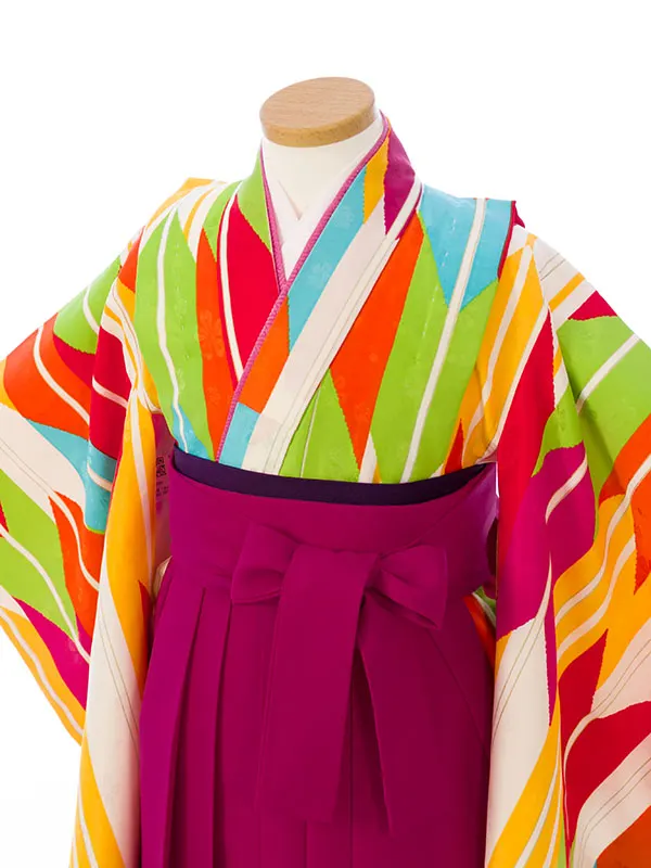 卒園袴 Y002 HGQY002 ｶﾗﾌﾙ矢絣|ﾛｰｽﾞ