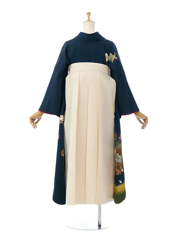 振袖袴 3S846 HDL3846 鉄紺地 桜に鞠|ｱｲﾎﾞﾘｰ91