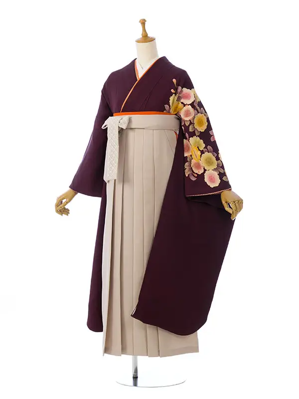 振袖袴 4S903 HDL4903 紫地 桜文様|ﾍﾞｰｼﾞｭ95