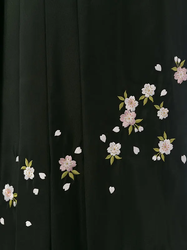 振袖袴 5S174 HDL5174 薄黄色 花にﾘﾎﾞﾝ|ｸﾞﾘｰﾝ桜95