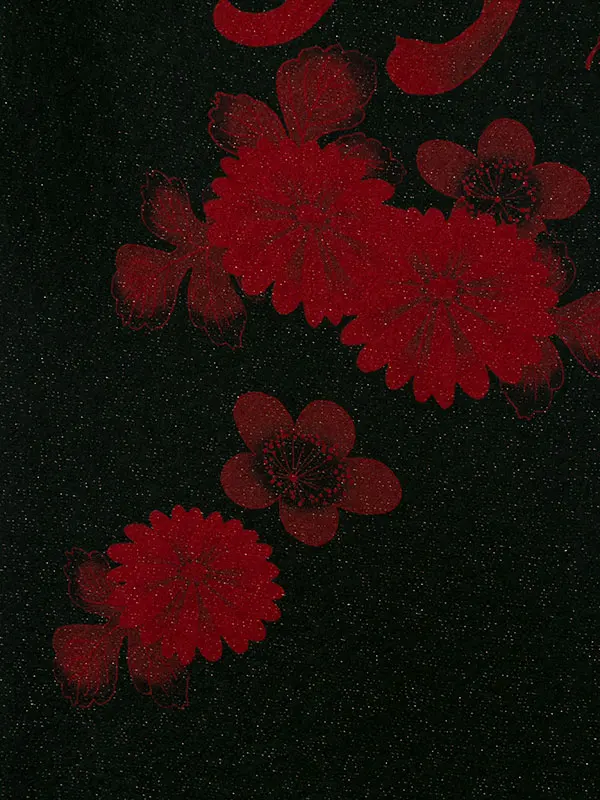 振袖袴 5S568 HDL5568 黒地ﾗﾒ入り 赤の乱菊|黒95