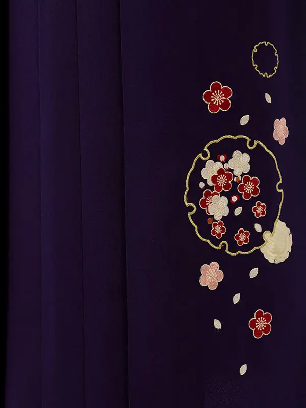 振袖袴 5S783 H150-24-1 赤地 裾ｵﾚﾝｼﾞ ﾗﾒ|紫91