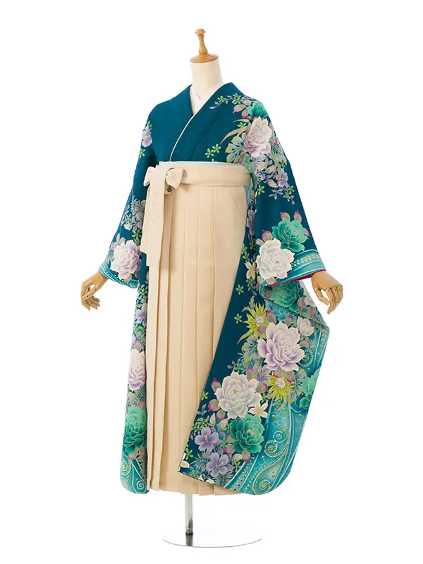 振袖袴 7S084 HDL7084 青緑ラメ織|ｱｲﾎﾞﾘｰ91