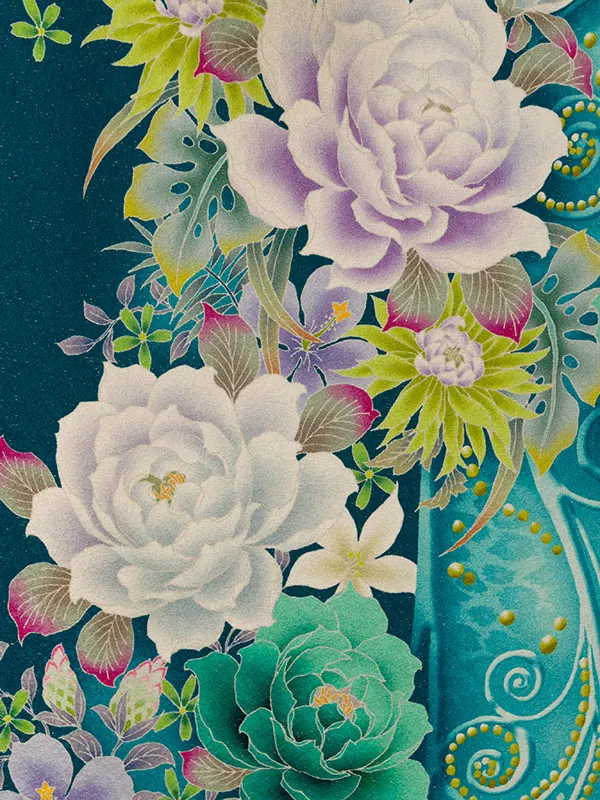 振袖袴 7S084 HDL7084 青緑ラメ織|ｱｲﾎﾞﾘｰ91