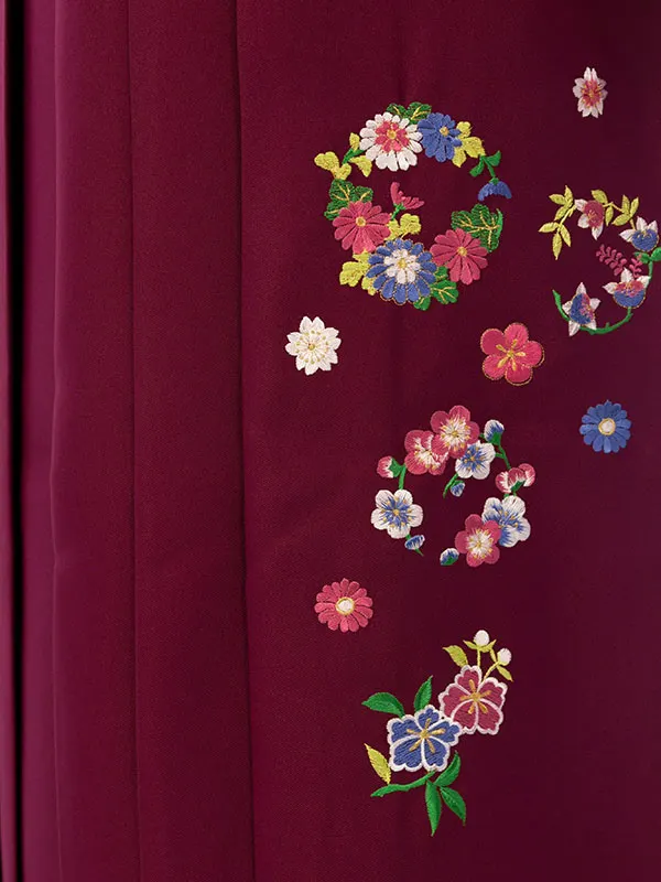 振袖袴 7S149 HDL7149 ﾋﾟﾝｸ地 牡丹 ｽｽﾞﾗﾝ薔薇|えんじ91