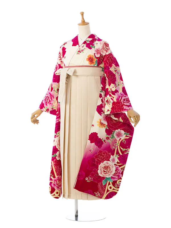 振袖袴 1S2011_HDLB011 ﾋﾟﾝｸ/白地|ｱｲﾎﾞﾘｰ 95