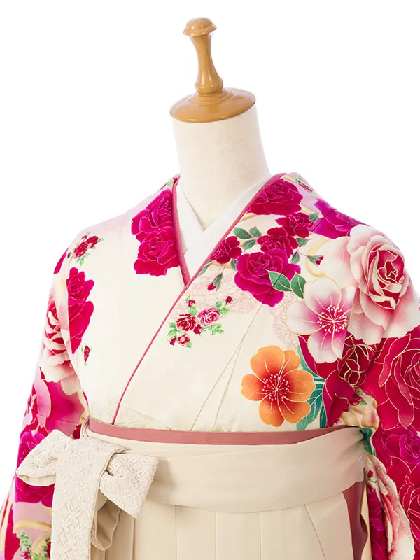 振袖袴 1S2011_HDLB011 ﾋﾟﾝｸ/白地|ｱｲﾎﾞﾘｰ 95