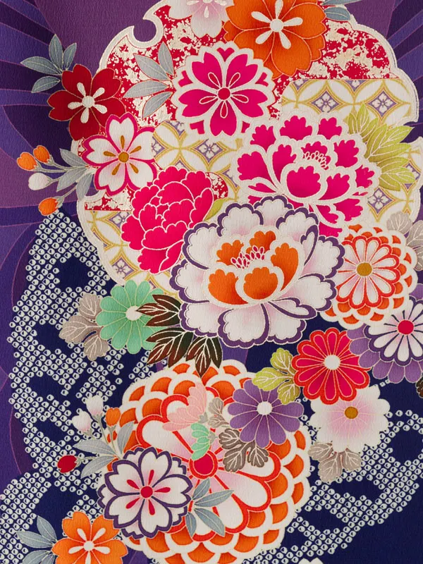 振袖袴 0S0192 HDLJ192 青紫地|ﾌﾞﾗｳﾝﾋﾟﾝｸ 91