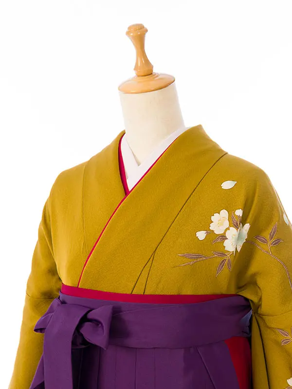 振袖袴 4S236 HDLX790 からし地 牡丹|紫ぼかし95