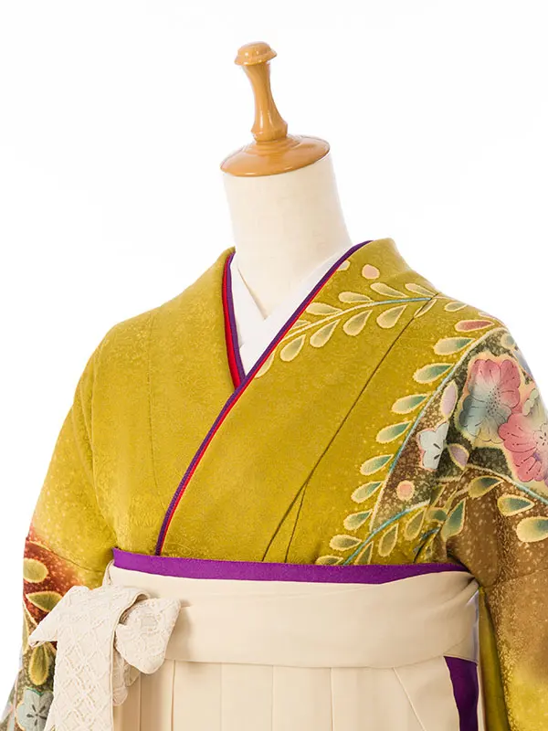 振袖袴 4S433 HDLX849 からし茶色ぼかし|ｱｲﾎﾞﾘｰ95