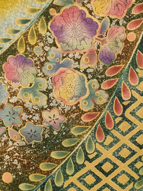 振袖袴 4S433 HDLX849 からし茶色ぼかし|ｱｲﾎﾞﾘｰ95