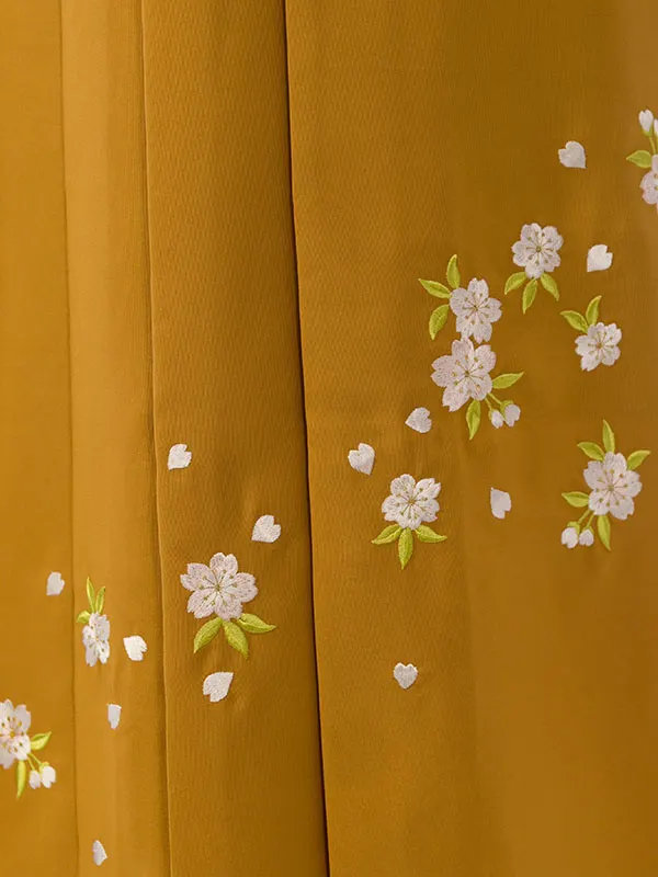 振袖袴 4S489 HDLX869 鉄紺色 蝶|からし 桜刺繍95