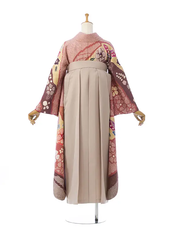 振袖袴 4S691 HDLX919 ｻｰﾓﾝﾋﾟﾝｸ 総絞り|ﾍﾞｰｼﾞｭ91