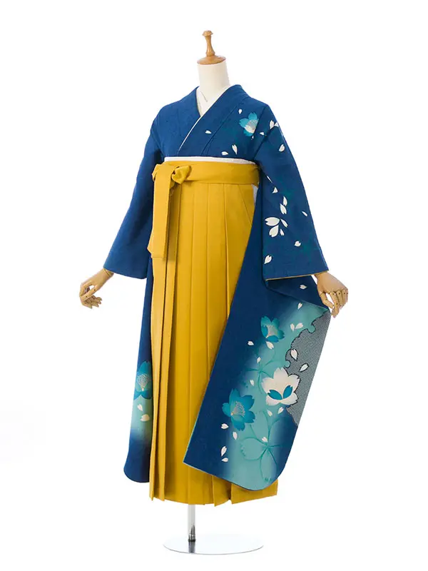 振袖袴 4S764 HDLX939 ﾌﾞﾙ-ぼかし 桜|からし95