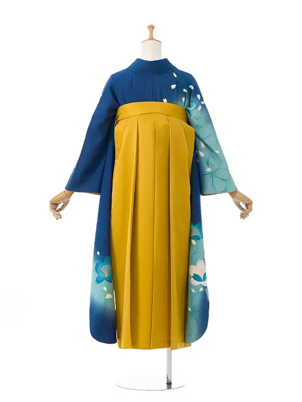 振袖袴 4S764 HDLX939 ﾌﾞﾙ-ぼかし 桜|からし95