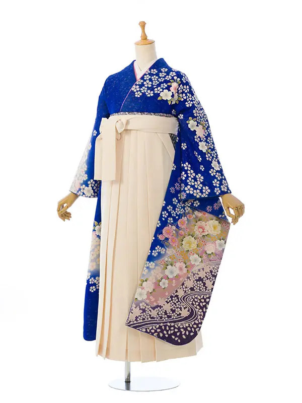 振袖袴 5S123 H157-25-9 ﾌﾞﾙ-地ﾗﾒ|ｸﾘｰﾑ白95